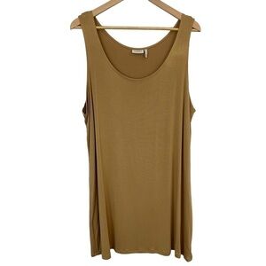 LOGO Lori Goldstein Tank Womens 2X Tan Brown Sleeveless Top Scoop Neck Staple
